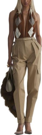 MUGLER High-Waisted Tailored Trousers with Cargo Pockets