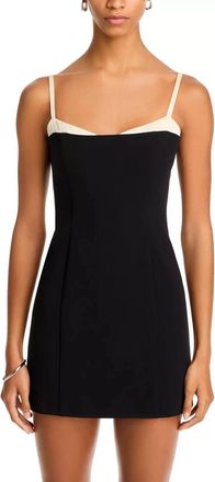 French Connection Azra Contrast Mini Dress Women Black Sweetheart Neck FTS1533
