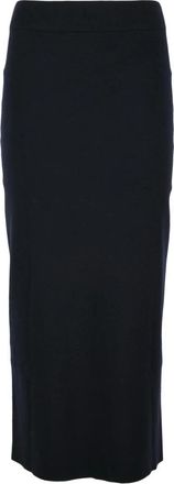 Fabiana Filippi Longuette In Maglia Rok - Dames - Maxi Rokken - Blauw - M - Polyester - Rokken