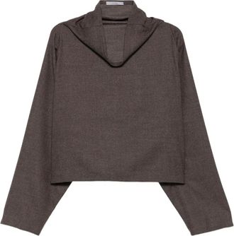 Dusan Top con scollo a imbuto - Marrone