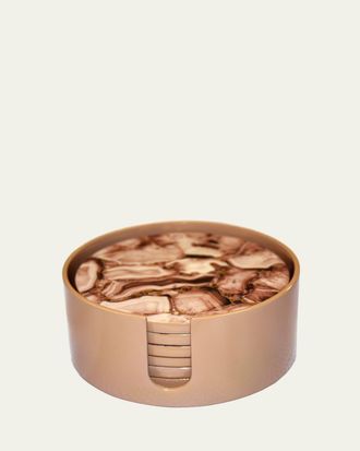 Nomi K Blush Stone Lacquer Round Coasters, Set of 6