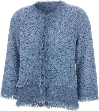 KANGRA Cardigan - Dames - Vesten - Blauw - M - Katoen - Truien & Vesten