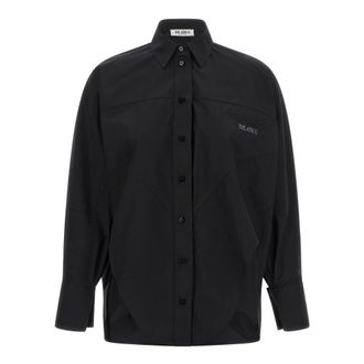 The Attico Dames, Blouses & Shirts, Zwart, Maat: M Katoen