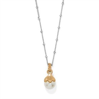 Brighton Womens Everbloom Petite Necklace In Gold Pearl