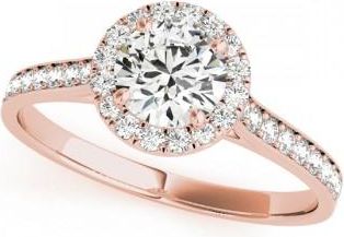 Allurez Lab Grown Diamond Halo Engagement Ring 14k Rose Gold (1.29ct)