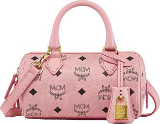 MCM Mini Ella Boston Bag in Visetos in Soft Pink at Nordstrom
