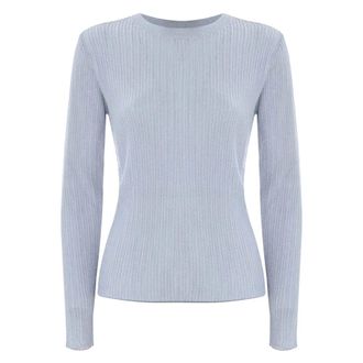 Kocca Round-neck Knitwear, female, Gray, Size: XL Ribbed Long-sleeved Sweater