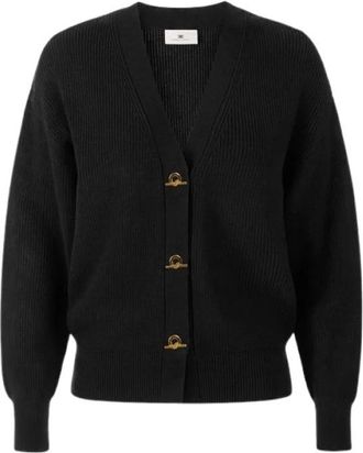 Elisabetta Franchi Mk 01S66E2 Cardigan - Dames - Vesten - Zwart - XS - Polyester - Truien & Vesten