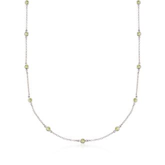 Ross-Simons Peridot Station Necklace in Sterling Silver