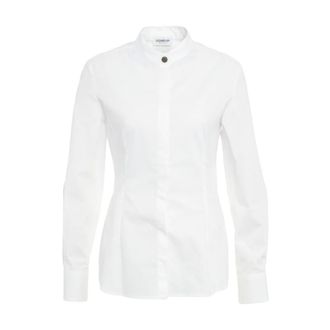 Dondup Shirts, female, White, Size: XL White Mandarin Collar Blouse