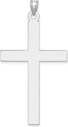 Diamond2Deal 14k White Gold Polished Cross Pendant