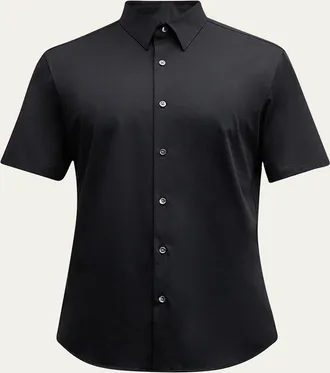 Theory Mens Irving Short Sleeve Shirt in Structure Knit