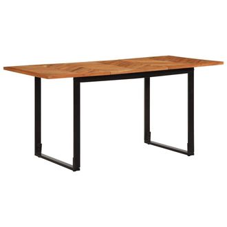 Berkfield Home Dining Table 160x80x75 cm Solid Wood Acacia in Brown | Size: 160 x 80 x 75 cm