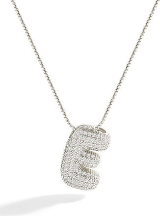 Mint & Lily Pave Bubble Initial Necklace in Silver /Letter E at Nordstrom