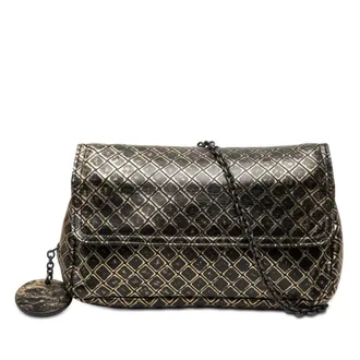 Bottega Veneta Pre-owned Bottega Veneta Metallic Calfskin Intrecciomirage Chain Flap Crossbody Ladies 550A4S1GEA2Q5AMW