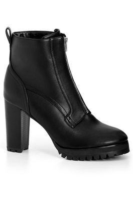 City Chic Womens Ankle Boots - Meadow, Black, 11 UK Wide