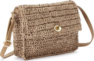 Vivance Umh&auml;ngetasche VIVANCE Handtasche, Damen, Gr. B/H/T: 23cm x 19cm x 5cm, grau (taupe), Papierstroh, unifarben, Taschen Umh&auml;ngetasche, Minibag, Henkeltas