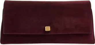 Khaite Audrey Suede Clutch in Rouge Noir at Nordstrom