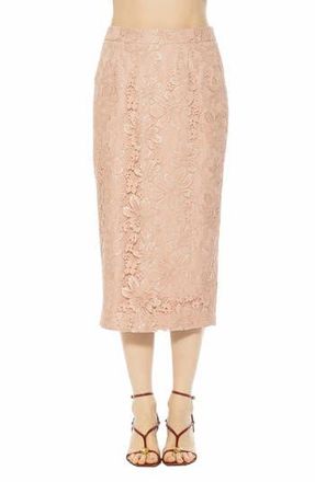Alexia Admor Taye Lace Midi Pencil Skirt in Pink at Nordstrom Rack, Size 14