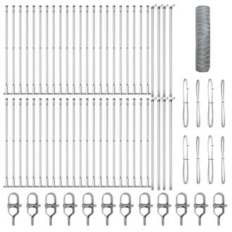 Berkfield Home Hexagon Fence 0.5x100 m Galvanised Steel in Silver