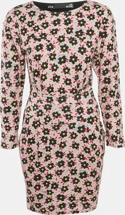 Love Moschino Pink Floral Print Cotton Jersey Mini Dress