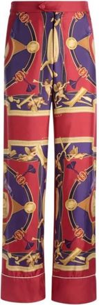 Bally Graphic-Print Wide Leg Trousers, Size Medium
