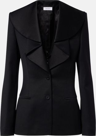 Alexander McQueen Satin-trimmed wool blazer