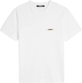 Jacquemus Le T-shirt Gros Grain Logo Cotton T-shirt - White - S (UK8-10 / S)