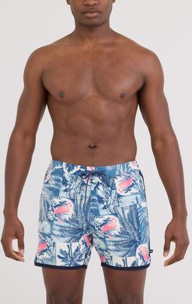 Saxx Harbormaster 2N1 5-Inch Swim Trunks in Botanique-Washed Ind at Nordstrom, Size X-Large