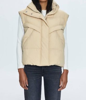Pistola Denim Joss Quilted Puffer Vest In Warm Sand