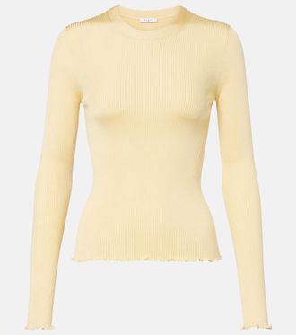 Alaia Ala&iuml;a RIbbed-knit silk-blend top