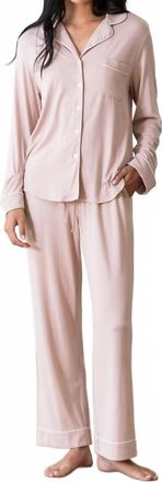 Cozy Earth Long Sleep Pj Set In Blush