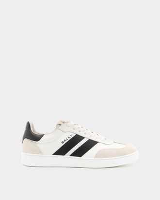 Bally Retro Crest Sneaker in Plain Leather in White/blk/ballyred at Nordstrom, Size 40