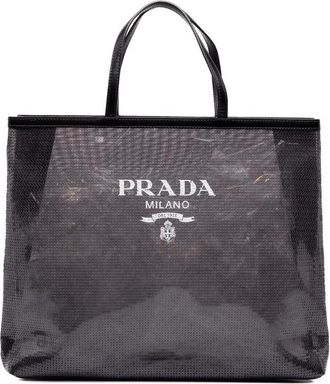 Prada Pre-owned Prada Large Sequined Mesh Logo Tote Ladies 4ZPMH64QEC35EBQD