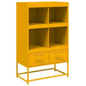 Berkfield Home Highboard Mustard Yellow 68.5x39x111.5 cm Steel