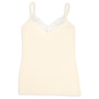 Engel Top mit Spitze Seidenunterw&auml;sche f&uuml;r Damen | wei&szlig;
