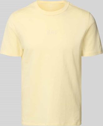 GAP T-Shirt mit Rundhalsausschnitt und Label-Stitching in Hellgelb, Gr&ouml;&szlig;e XXL