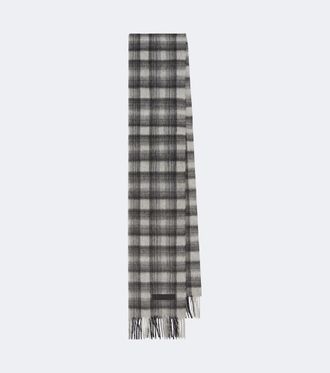 Ermenegildo Zegna Sciarpa in cashmere a quadri con frange