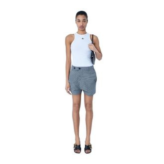 Vivienne Westwood Casual Shorts, female, Gray, Size: XS High-Waisted Checkered Shorts