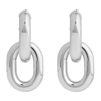 Paco Rabanne XL Link Dubbele Oorringen - Dames - Oorbellen - Grijs - ONE Size - Accessoires