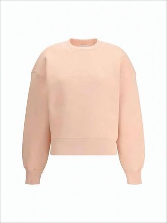 Ami Cropped Long-Sleeve Sweatshirt With Embroidered Heart Detail