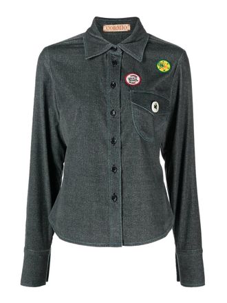 Cormio Katy patch-detail denim shirt