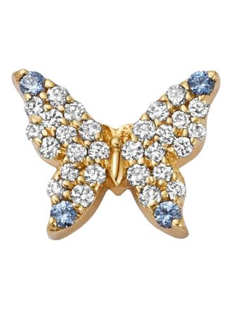 Loquet London 18K yellow gold butterfly diamond and sapphire charm