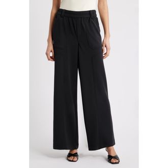 Wit & Wisdom Glider Skyrise Wide Leg Pants in Vintage Black at Nordstrom, Size X-Large