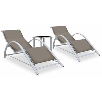 vidaXL Sol Tumbonas Con Tabla 2 Pcs Aluminio Acasta Antrada