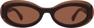 Ferragamo Salvatore Ferragamo Brown Oval Ladies Sunglasses SF2003S 233 54