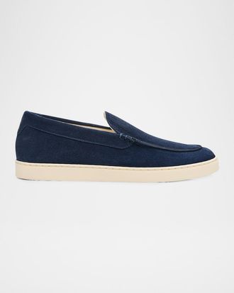 Brunello Cucinelli Men & apos;s Chevron Suede Slip-On Sneakers