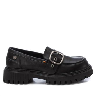 Xti Womens Decorative Strap Moccasins In Black