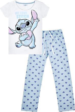 Lilo & Stitch Disney We Love Stitch Ladies Long Pyjama Set (14-16) Grey