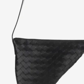 Bottega Veneta Mens Small Virgule Bag Black Calfskin Messenger
